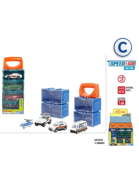 KIT 4 COCHES METAL SURTIDOS 1:64 EXP.12UDS