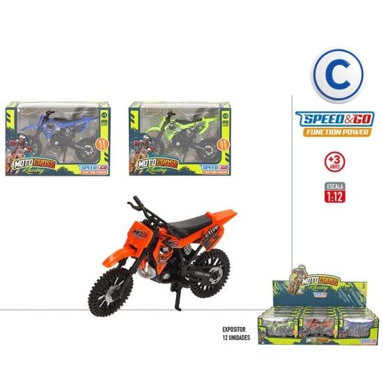 MOTO CROSS C/SUSPENSION 3/SURTIDO 1:18  EXP.12UDS