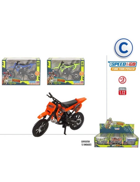 MOTO CROSS C/SUSPENSION 3/SURTIDO 1:18  EXP.12UDS