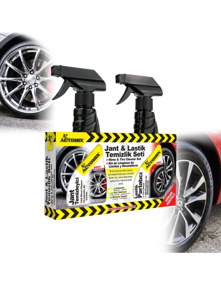 KIT LIMPIEZA EXTERIOR LLANTAS MAS NEUMATICOS BRILLO 300ML AUTOMIX