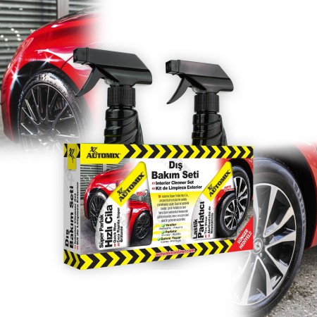 KIT LIMPIEZA EXTERIOR CERA MAS NEUMATICO BRILLO 300ML AUTOMIX