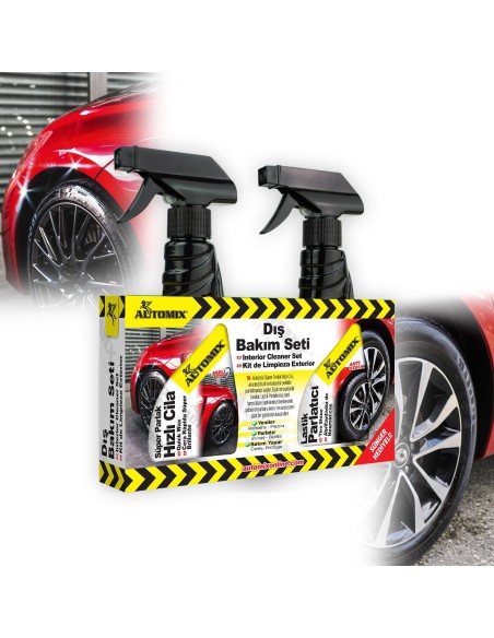 KIT LIMPIEZA EXTERIOR CERA MAS NEUMATICO BRILLO 300ML AUTOMIX