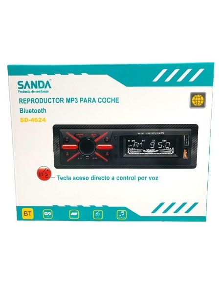 RADIO AUTO MP3/USB/BLUETOOTH SANDA SD-4624