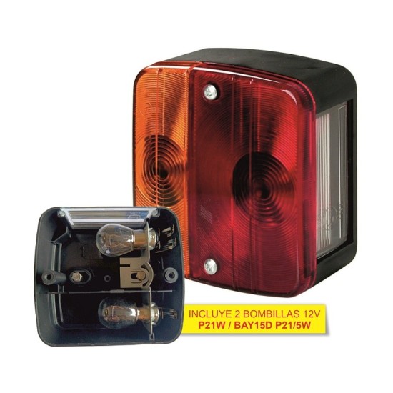 PILOTO TRASERO PARA REMOLQUE 4 POSICIONES C/BOMBILLAS 12V C/5