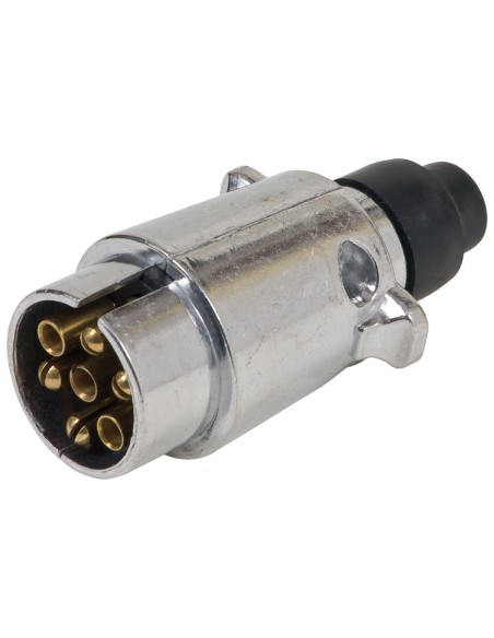CONECTOR PARA REMOLQUE MACHO METALICO 7 PINES 12V C/10