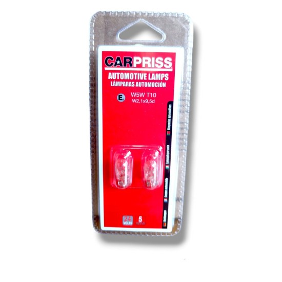 LAMPARA 24V SIN CASQUILLO T10 W5W 5W BLISTER 2UDS