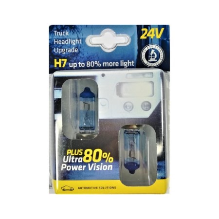 ESTUCHE 24V H7 LAMPARA ULTRA POWER +80% VISION BOSMA 2UDS