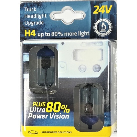 ESTUCHE 24V H4 LAMPARA ULTRA POWER +80% VISION BOSMA 2UDS