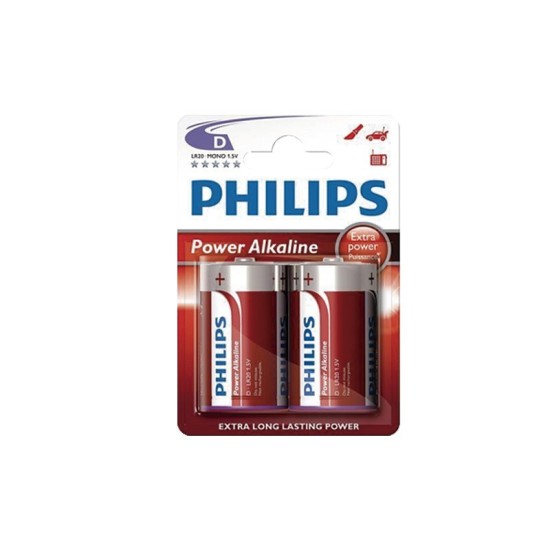 PILA ALCALINA PHILIPS LR20 2UD CAJA/12UDS