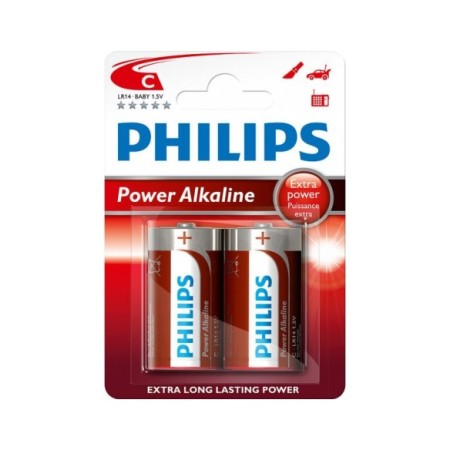 PILA ALCALINA PHILIPS LR14 2UDS CAJA/12UDS