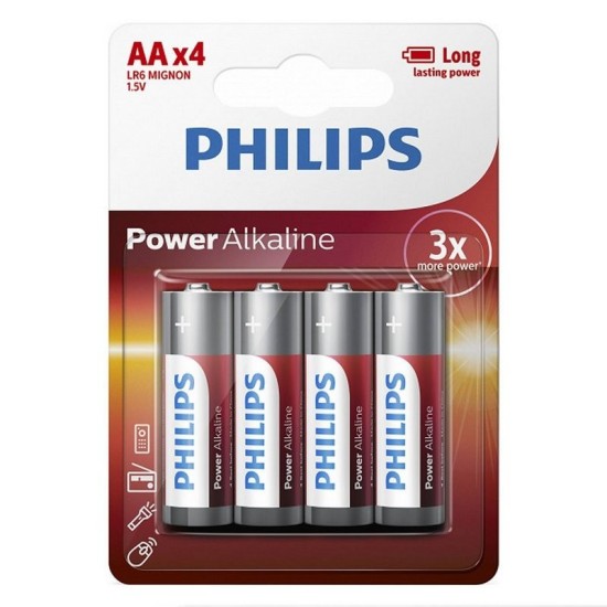 PILA ALCALINA PHILIPS LR6/AA 4UDS CAJA/36UDS