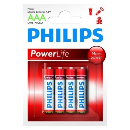 PILA ALCALINA PHILIPS LR03/AAA 4UDS CAJA/36UDS