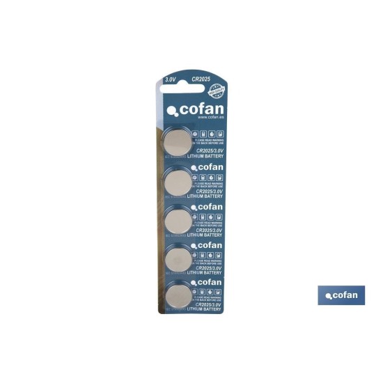 PILA LITIO CR2025 BLISTER 5UDS (PRECIO 1UD)