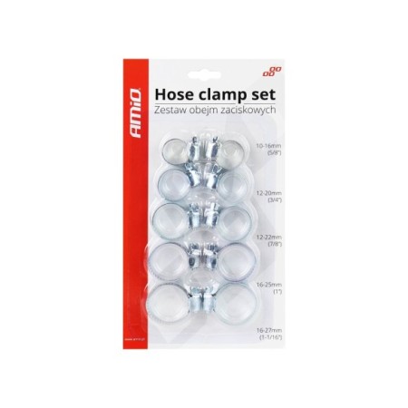 SURTIDO DE ABRAZADERAS DE ACERO BLISTER 10UDS