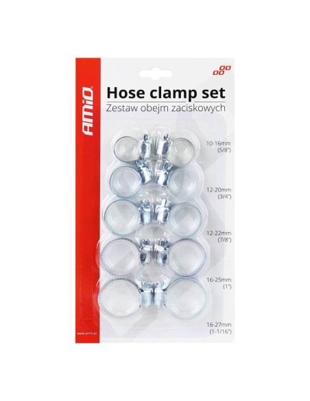 SURTIDO DE ABRAZADERAS DE ACERO BLISTER 10UDS