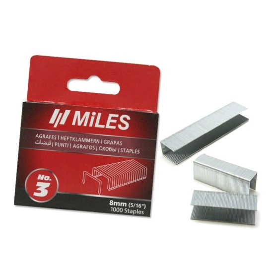 CAJA DE GRAPAS 1000UDS  Nº3 8MM PARA CLAVADORA PROFESIONAL