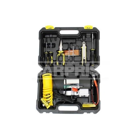 MALETIN COMPRESOR DE AIRE 18A-150PSI MAS HERRAMIENTAS 12V 60 LITROS
