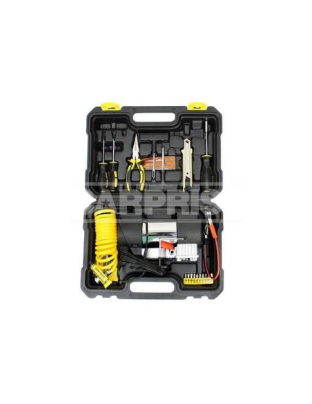 MALETIN COMPRESOR DE AIRE 18A-150PSI MAS HERRAMIENTAS 12V 60 LITROS