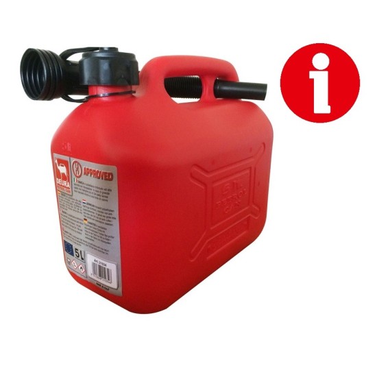 BIDON 5L HOMOLOGADO ROJO PARA COMBUSTIBLE 10UDS P/200