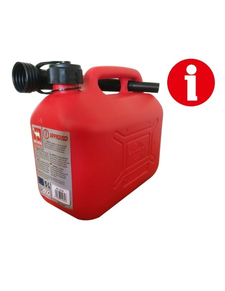 BIDON 5L HOMOLOGADO ROJO PARA COMBUSTIBLE 10UDS P/200