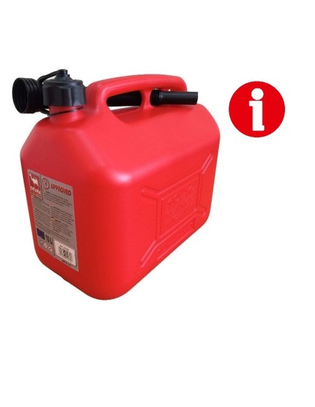 BIDON 10L HOMOLOGADO ROJO PARA COMBUSTIBLE 6UDS P/132