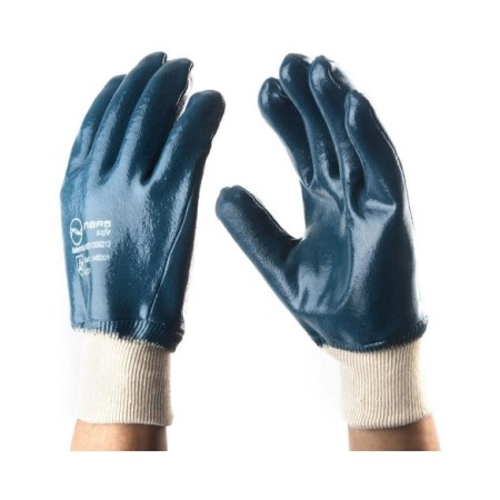 GUANTE AZUL DE NITRILO COMPLETO CON PUÑO CERRADO T9 BLISTER