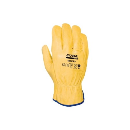 GUANTE FLOR VACUNO JUBA AMARILLO TALLA 10 BLISTER