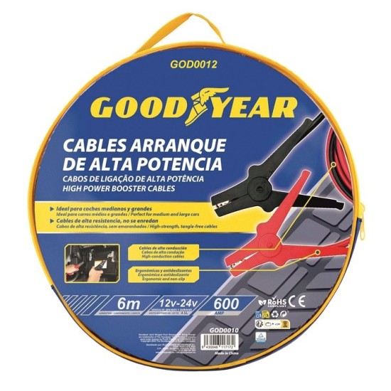 CABLES DE ARRANQUE PROFESIONAL 600AMP 6M GOODYEAR C/6