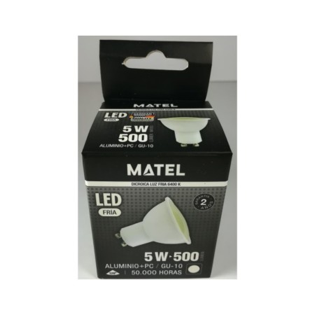 BOMBILLA LED DICROICA 120º GU-10 5W FRIA