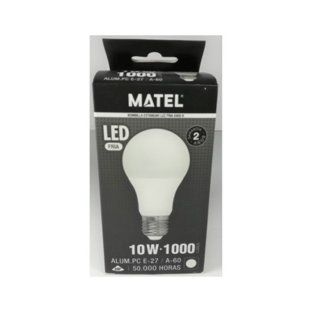 BOMBILLA LED ESTANDAR E27 A-60 10W FRIA