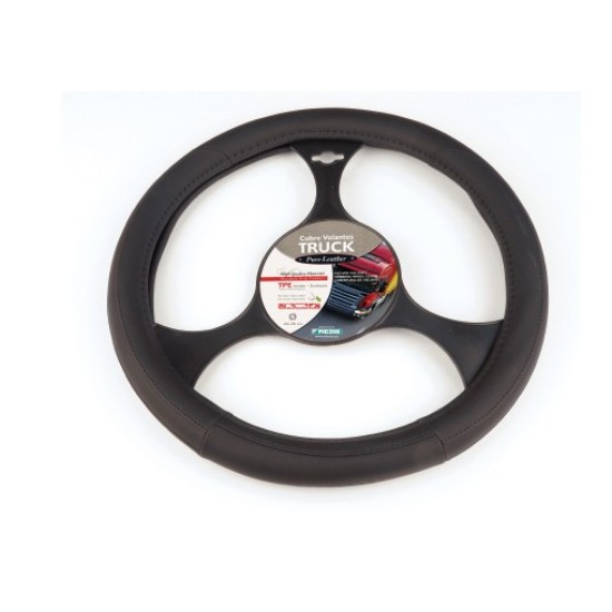 FUNDA DE VOLANTE CAMION 100% PIEL NEGRA 46-48