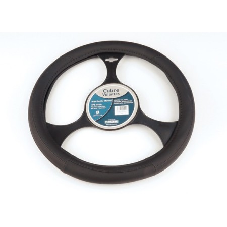 FUNDA DE VOLANTE COCHE PIEL 100% NEGRO ECOLOGIC 37/39