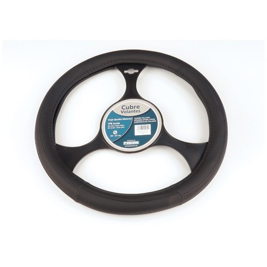 FUNDA DE VOLANTE COCHE PIEL 100% NEGRO ECOLOGIC 37/39