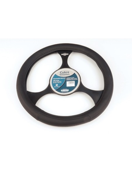 FUNDA DE VOLANTE COCHE PIEL 100% NEGRO ECOLOGIC 37/39