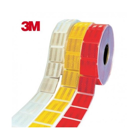 CINTA REFLECTANTE PRECORTADA AMARILLA HOMOLOG "3M" 51MM/50M