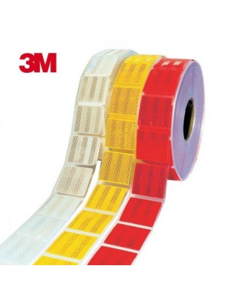 CINTA REFLECTANTE PRECORTADA AMARILLA HOMOLOG "3M" 51MM/50M