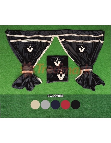 CORTINAS 100% OPACAS LOGO RENAULT BEIGE 7 PIEZAS