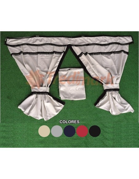 CORTINAS 100% OPACAS CON FLECOS 7 PIEZAS ROJA