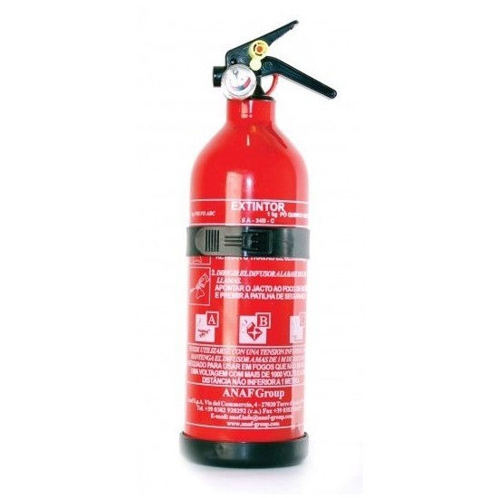 EXTINTOR 1KG CON SOPORTE HOMOLOGADO ABC