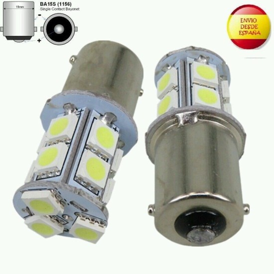 LAMPARA 12V LED PILOTO POSICION BA15S R5W WHITE 6000K 3W 13SMD 2UDS