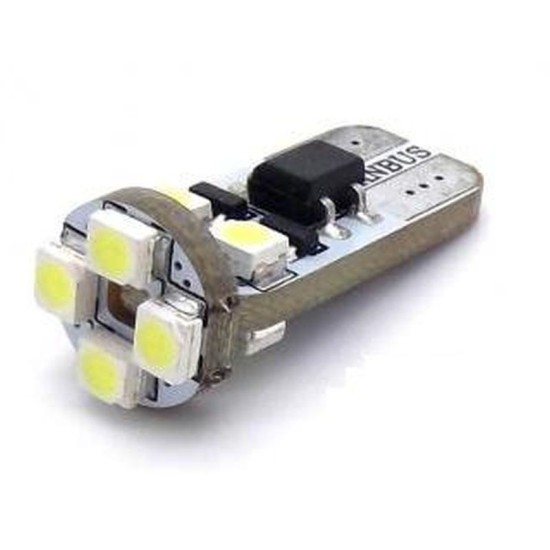 LAMPARA 12V LED SIN CASQUILLO T10 W5W 6000K 2,5W 5/SMD 2UDS