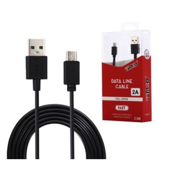 CABLE DE TELEFONO 2.A 2M MICRO USB NEGRO C/10
