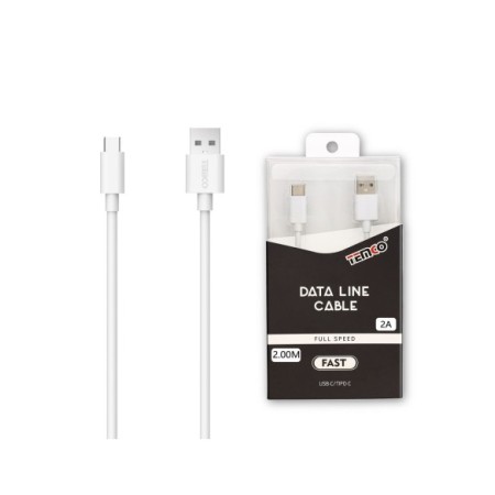 CABLE DE TELEFONO 2.A 2M TIPO C BLANCO C/10