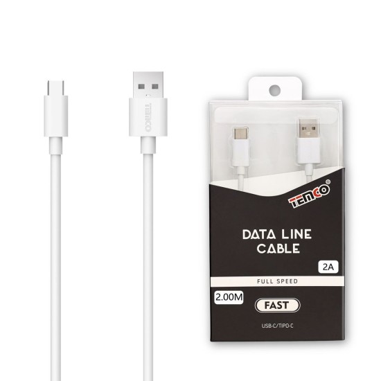 CABLE DE TELEFONO 2.A 2M TIPO C BLANCO C/10