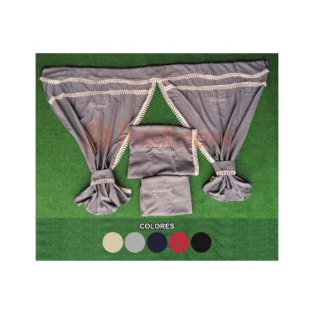 CORTINAS 100% OPACAS LOGO VOLVO NEGRA 7 PIEZAS
