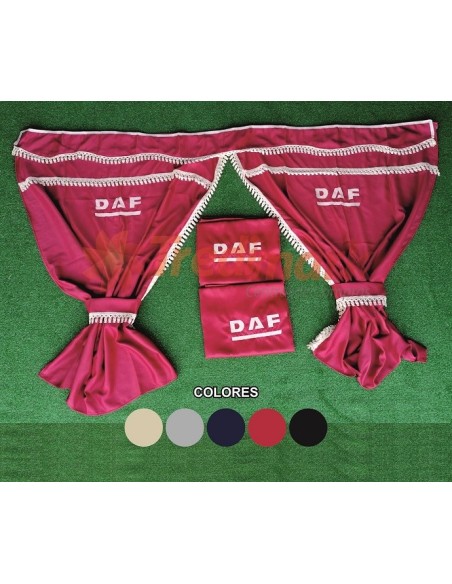 CORTINAS 100% OPACAS LOGO DAF GRIS 7 PIEZAS