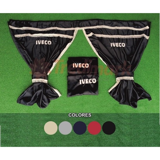 CORTINAS 100% OPACAS LOGO IVECO GRIS 7 PIEZAS