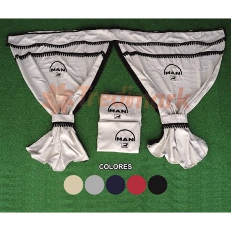 CORTINAS 100% OPACAS LOGO MAN NEGRA 7 PIEZAS