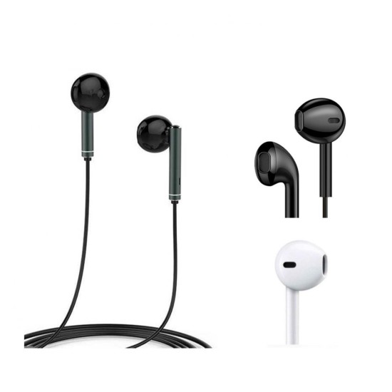 AURICULARES CON CABLE + MICRO NEGRO 1,2M EA05 C/10