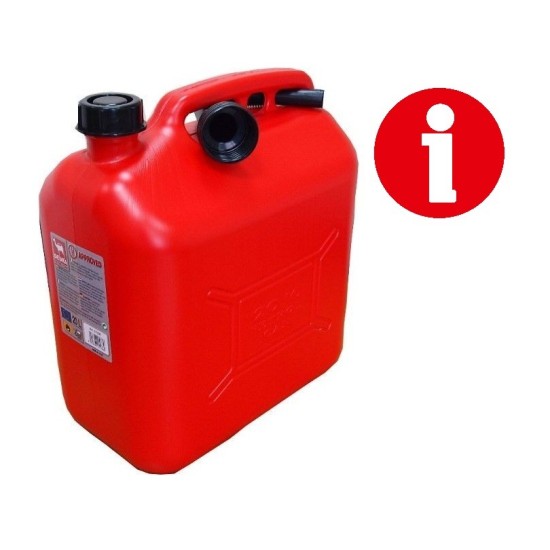 BIDON 20L HOMOLOGADO ROJO PARA COMBUSTIBLE BOCA ANCHA 6UDS P/72